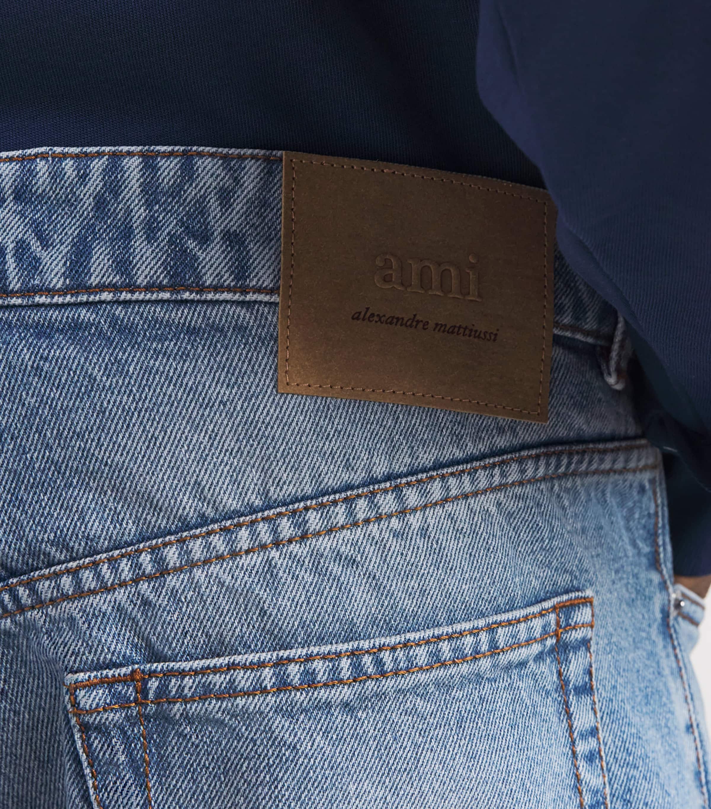 AMI Paris Mens Oversized Bermuda Jean Shorts Bleu Used Image 3