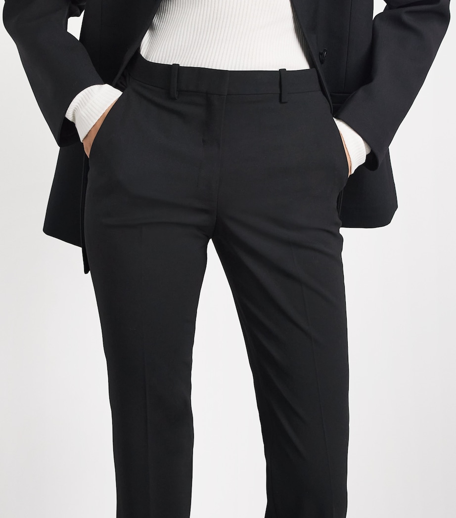 Theory Womens Wool Flared Trousers Black Image 3