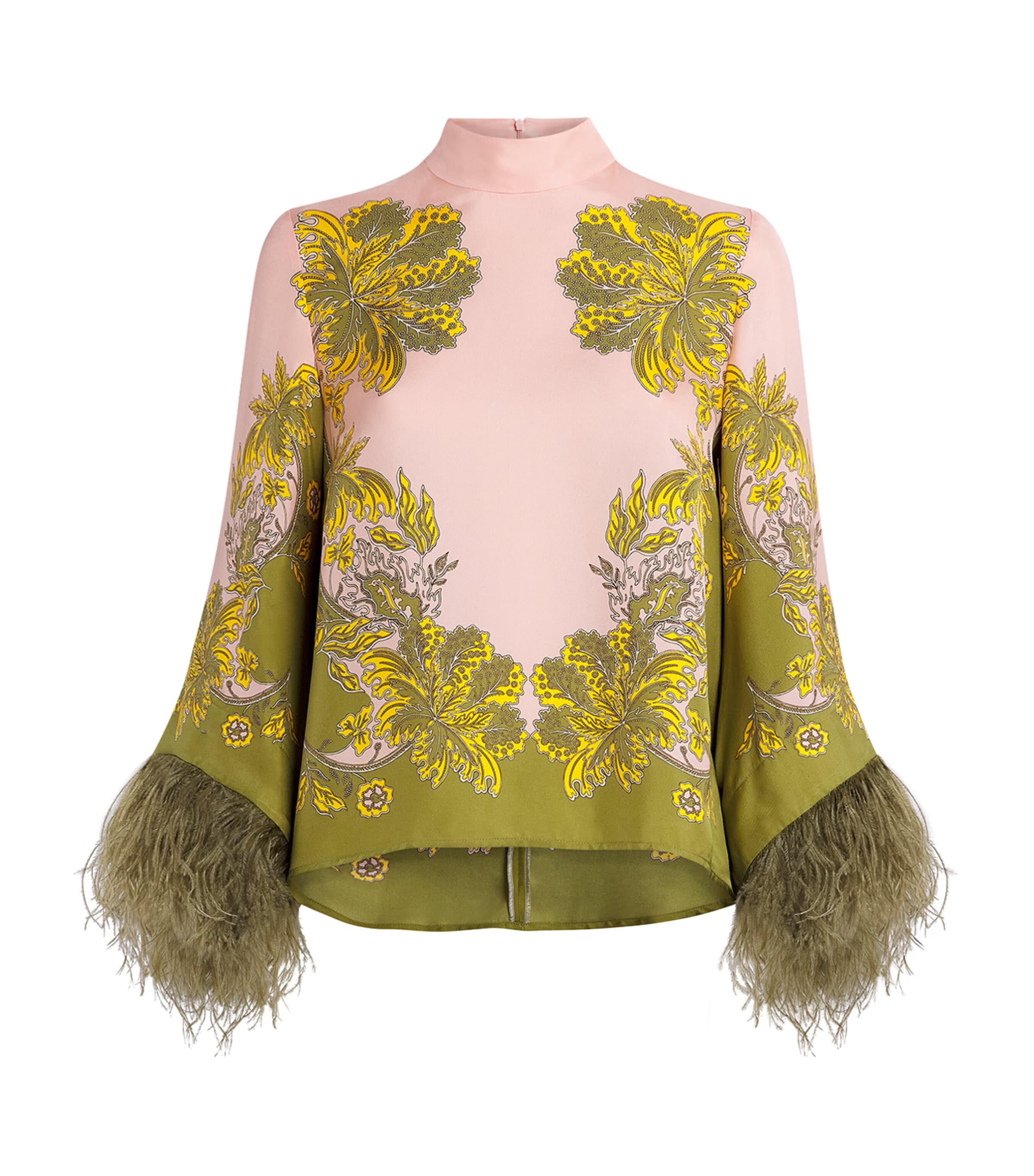La Doublej Womens Ostrich Feather-Trim Scala Top Swathe Placée Image 1
