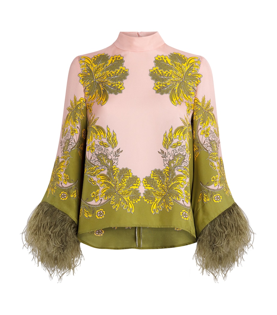 La Doublej Womens Ostrich Feather-Trim Scala Top Swathe Placée Image 1