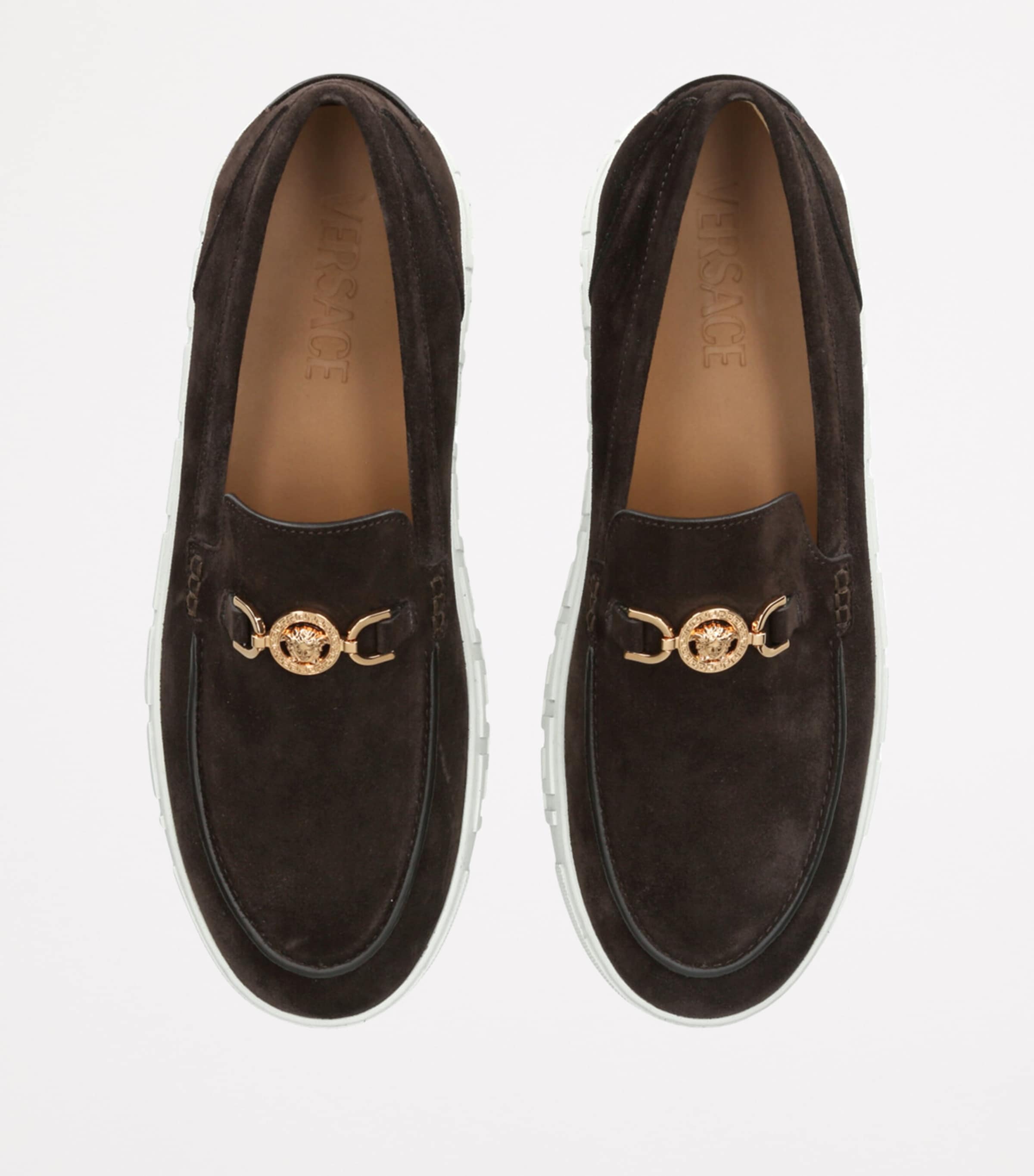 Suede Medusa Loafers DARK BROWN Image 4