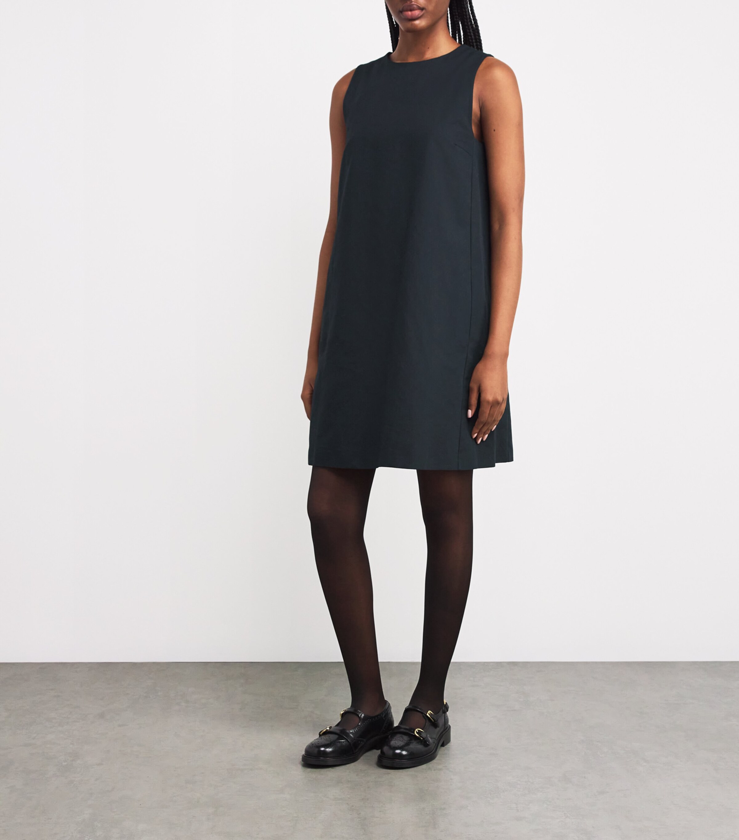 Weekend Max Mara Womens Cotton-Linen Mini Dress Black Image 3