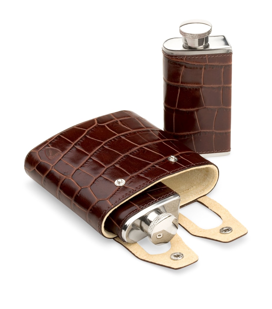 Double Leather Hip Flask BROWN Image 2