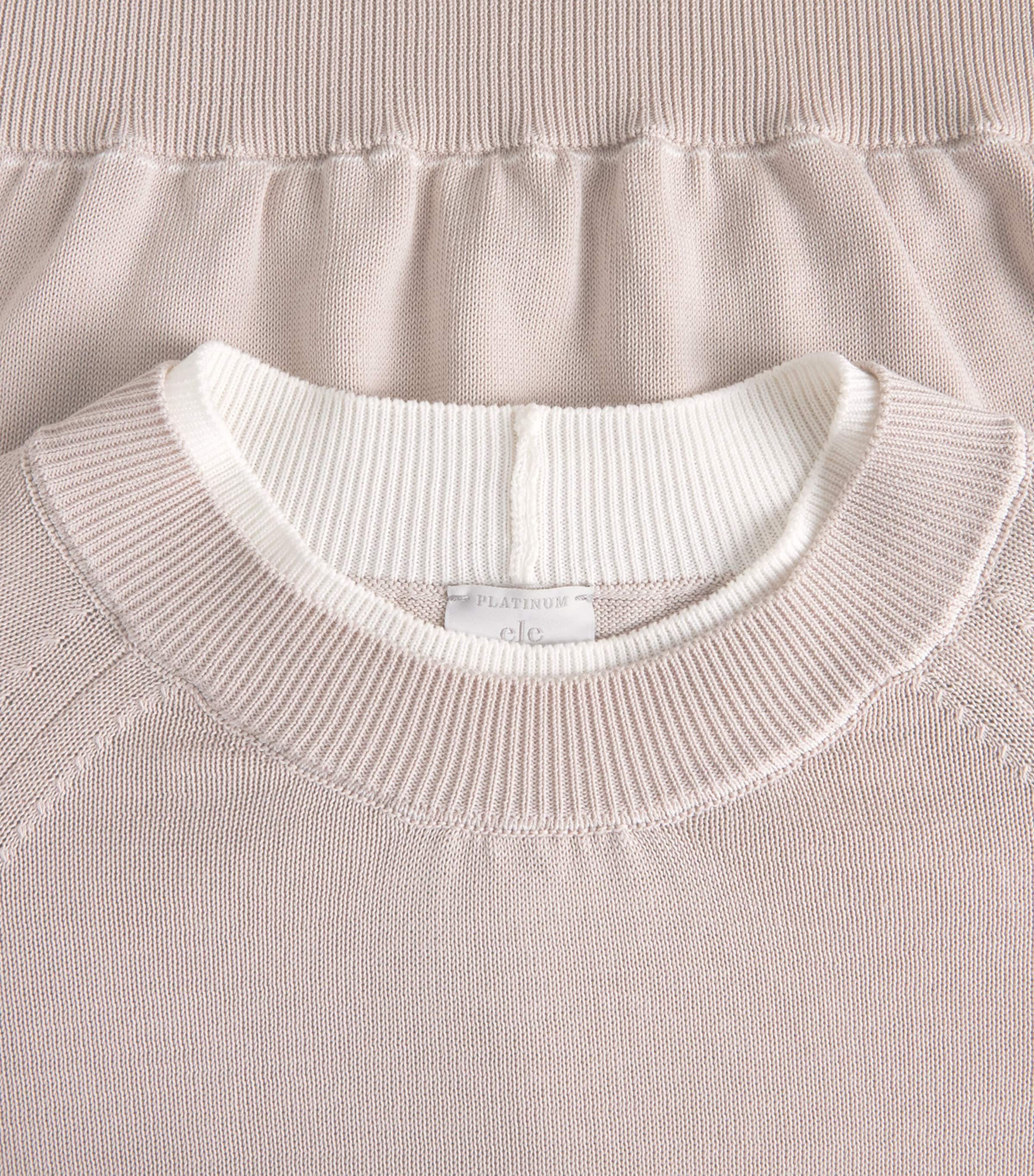 Eleventy Mens Cotton Sweater Sabbia E Bianco Image 6