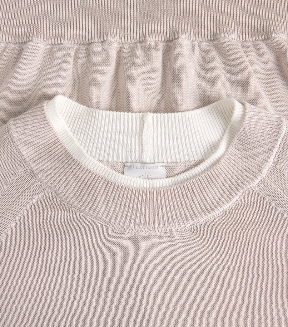 Eleventy Mens Cotton Sweater Sabbia E Bianco Image 6