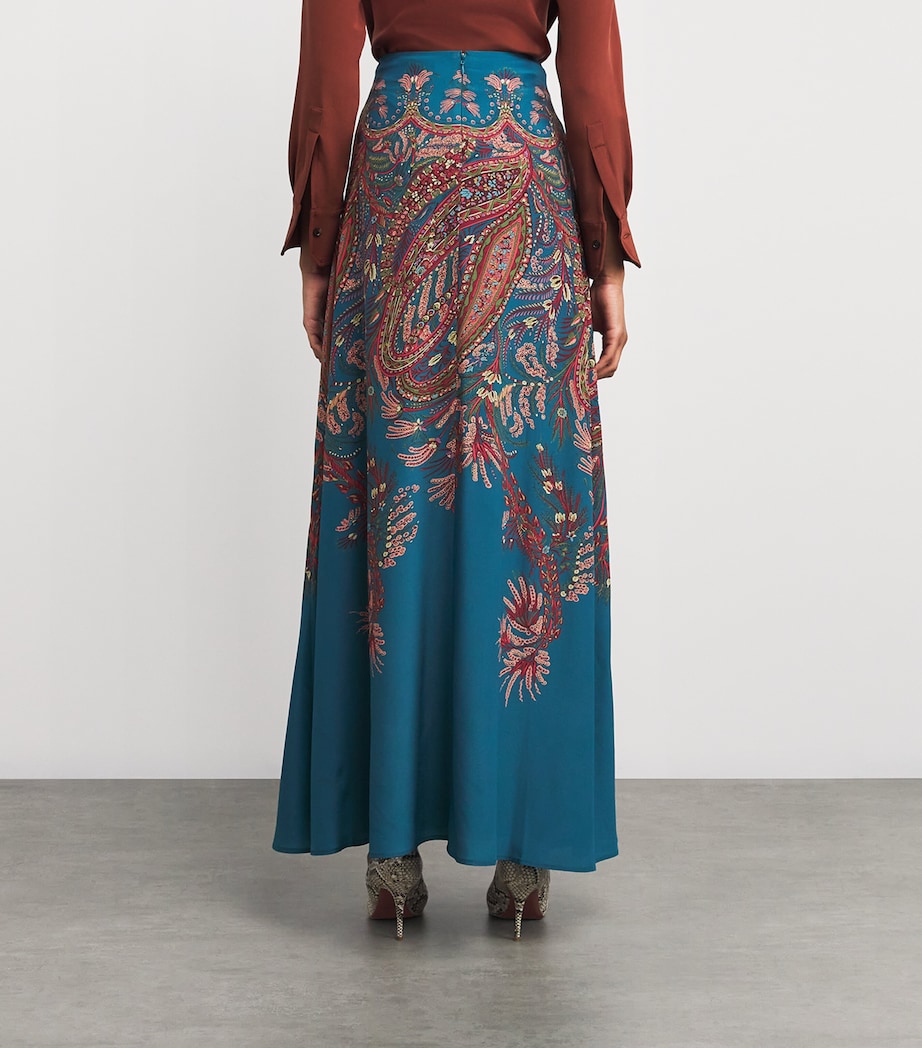Silk Paisley Maxi Skirt X0883 Image 4