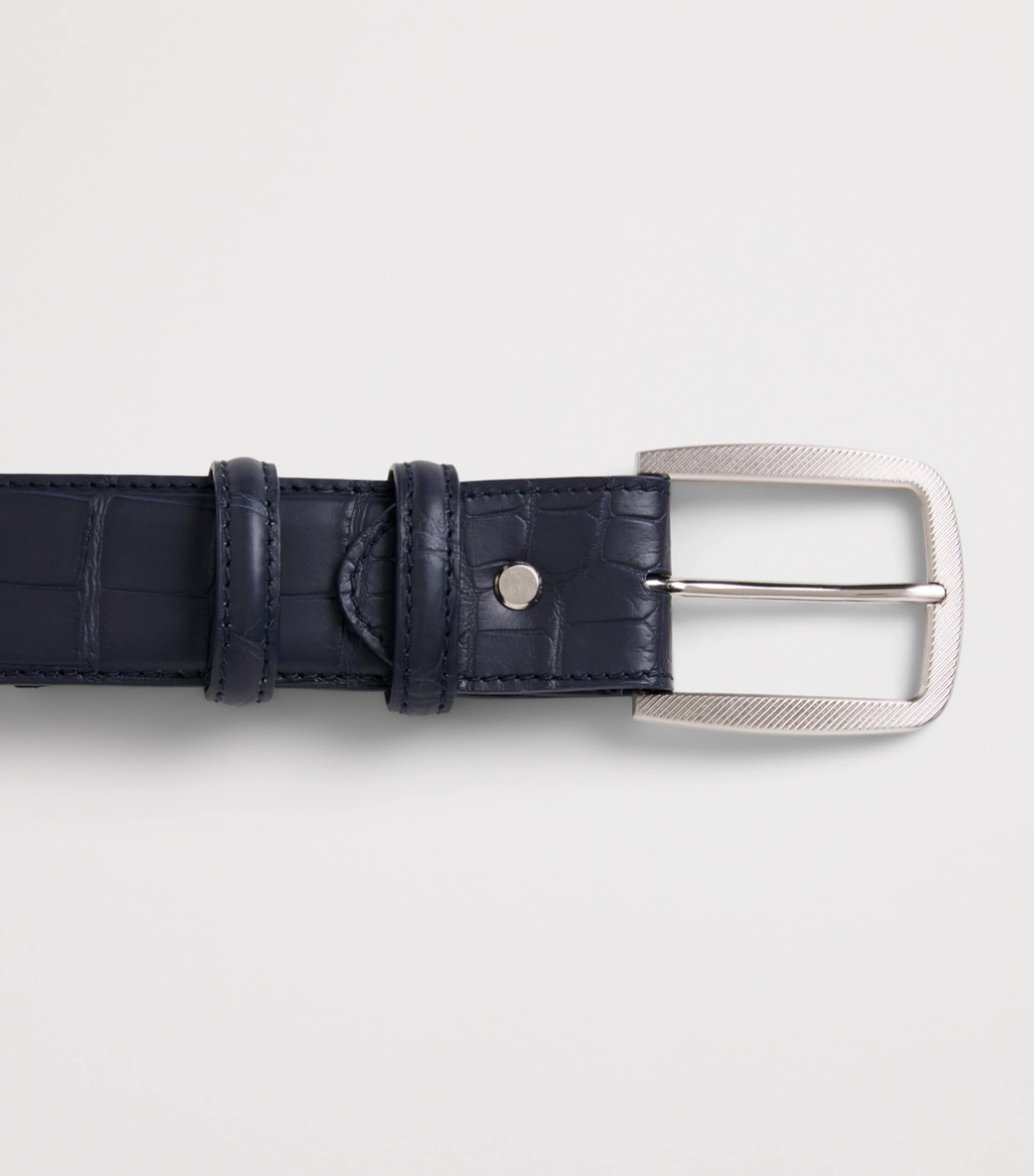 Elliot Rhodes Alligator Leather Belt Navy Image 3