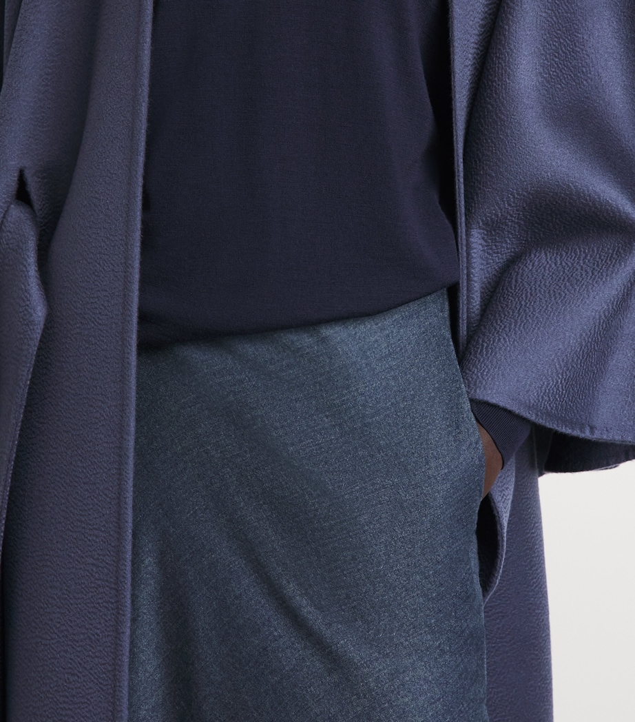 Colombo Womens Cashmere Midi Skirt Blue Jeans Image 3