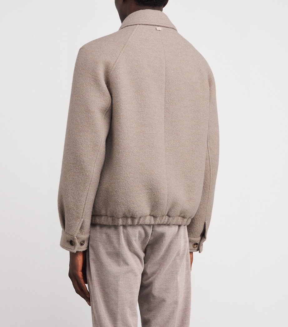 Agnona Mens Alpaca Pressed Spazzolino Overshirt Drk Beige Sesame Image 4