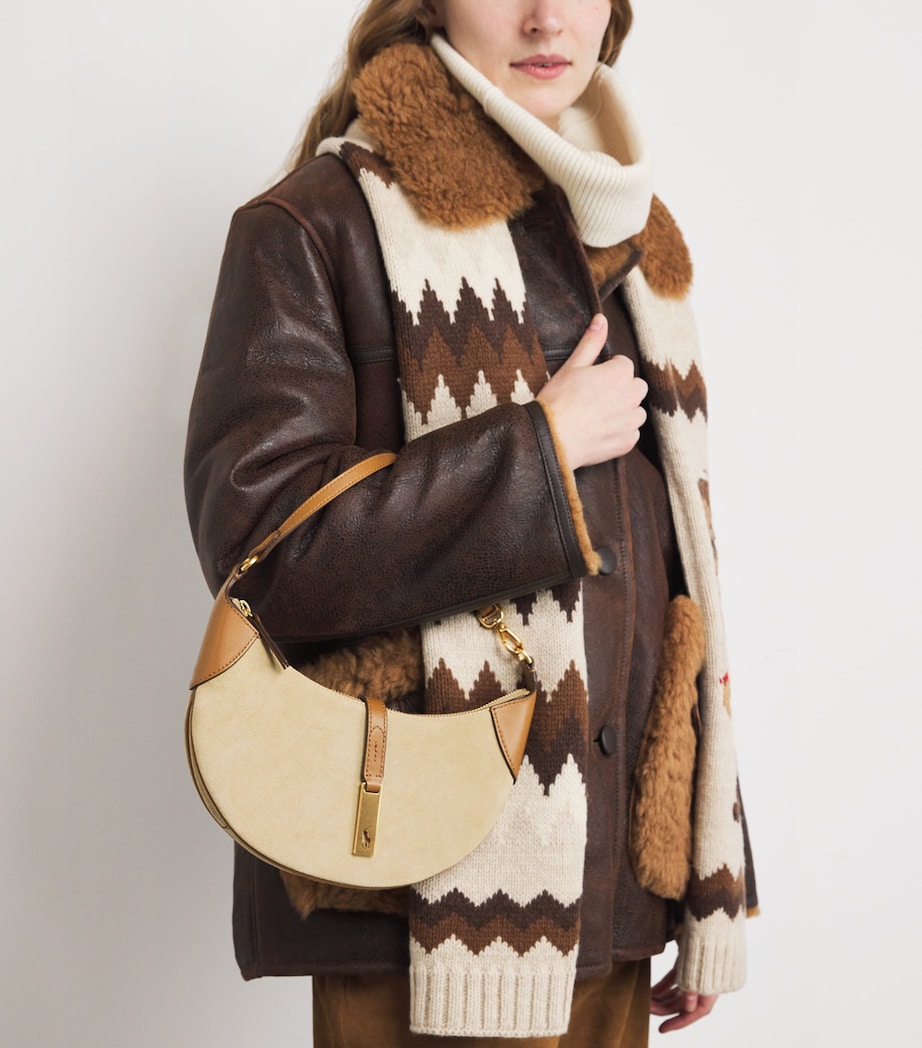 Mini Suede ID Shoulder Bag CASHEW /TAN Image 5