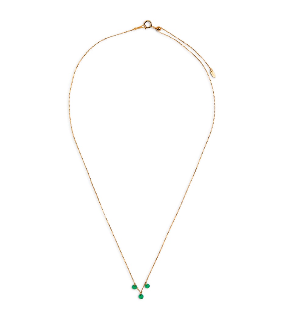 Yellow Gold Dancing Emerald Necklace GOLD Image 1