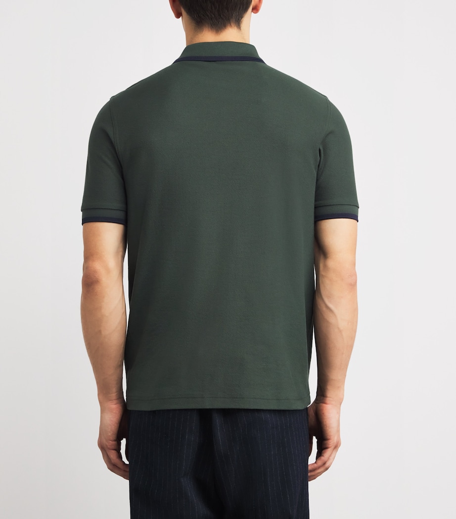 Cotton Crepe Piqué Polo Shirt X89 COURT GREEN Image 4
