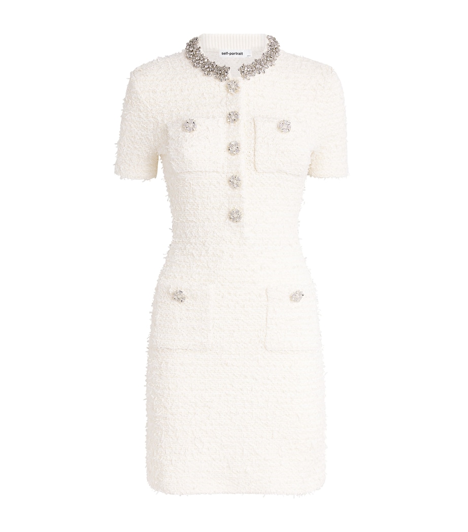 Textured-Knit Mini Dress CREAM Image 1