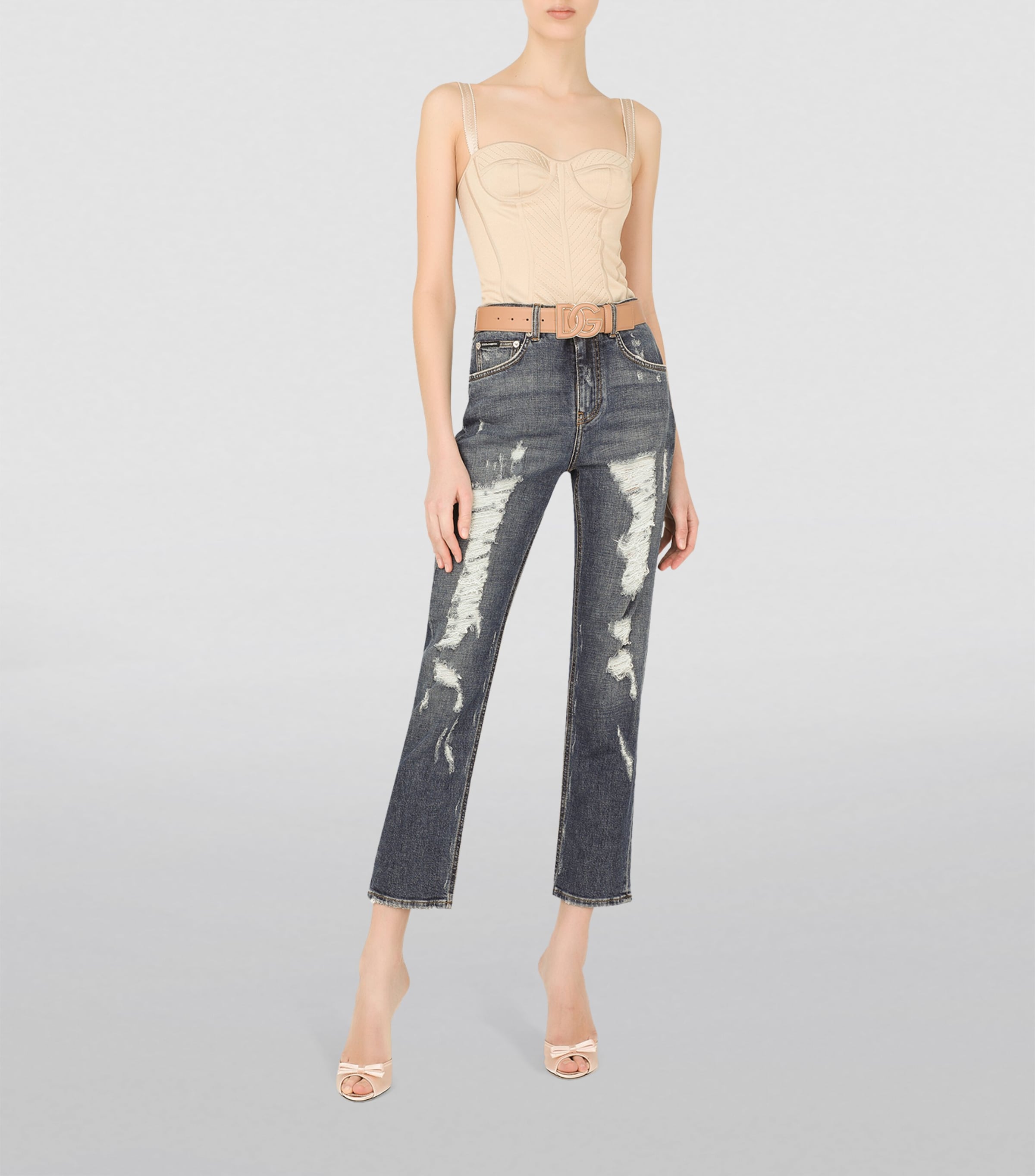 Distressed Boyfriend Jeans S9001-COMBINED COLOU Image 2