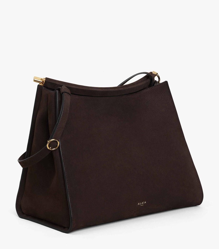 Medium Nubuck Le Click Square Shoulder Bag BRUN FONCE Image 3