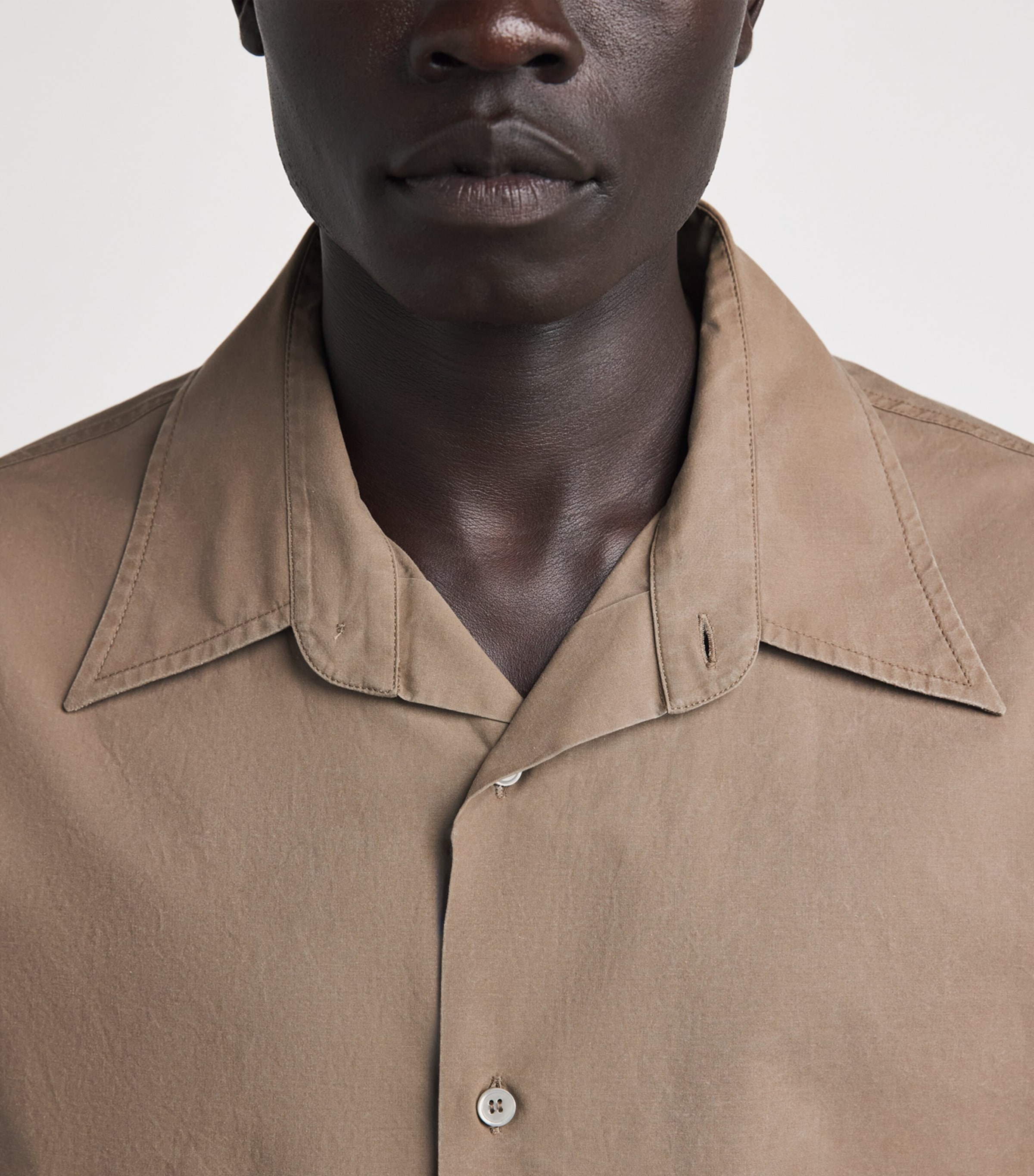 MM6 Maison Margiela Mens Cotton Short-Sleeve Shirt Caramel Image 3