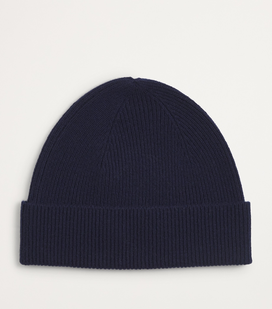 Harrods Cashmere Ribbed Beanie Cosmos Image 2