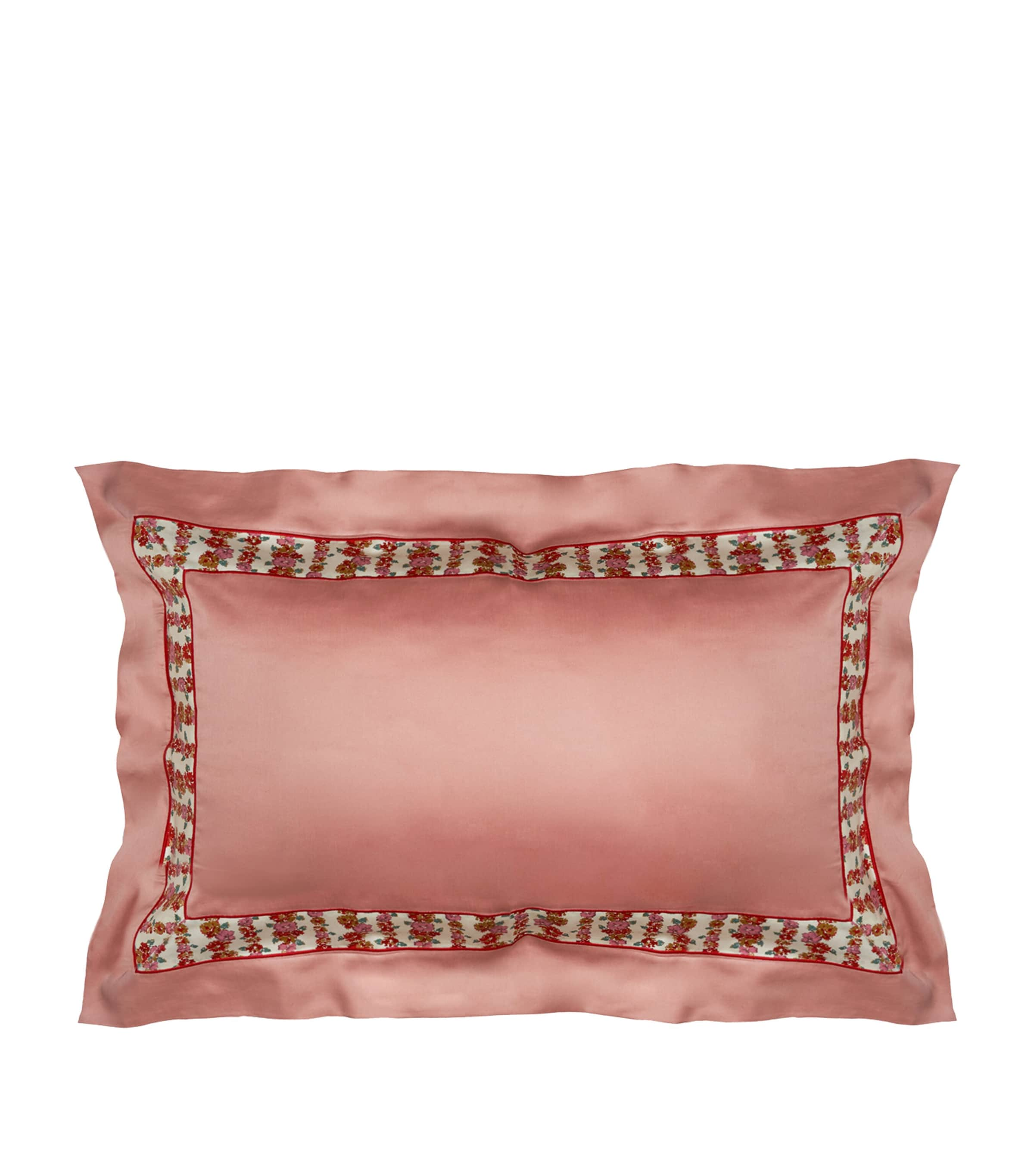 Loretta Caponi Garland Oxford Pillowcase Pair In Pink