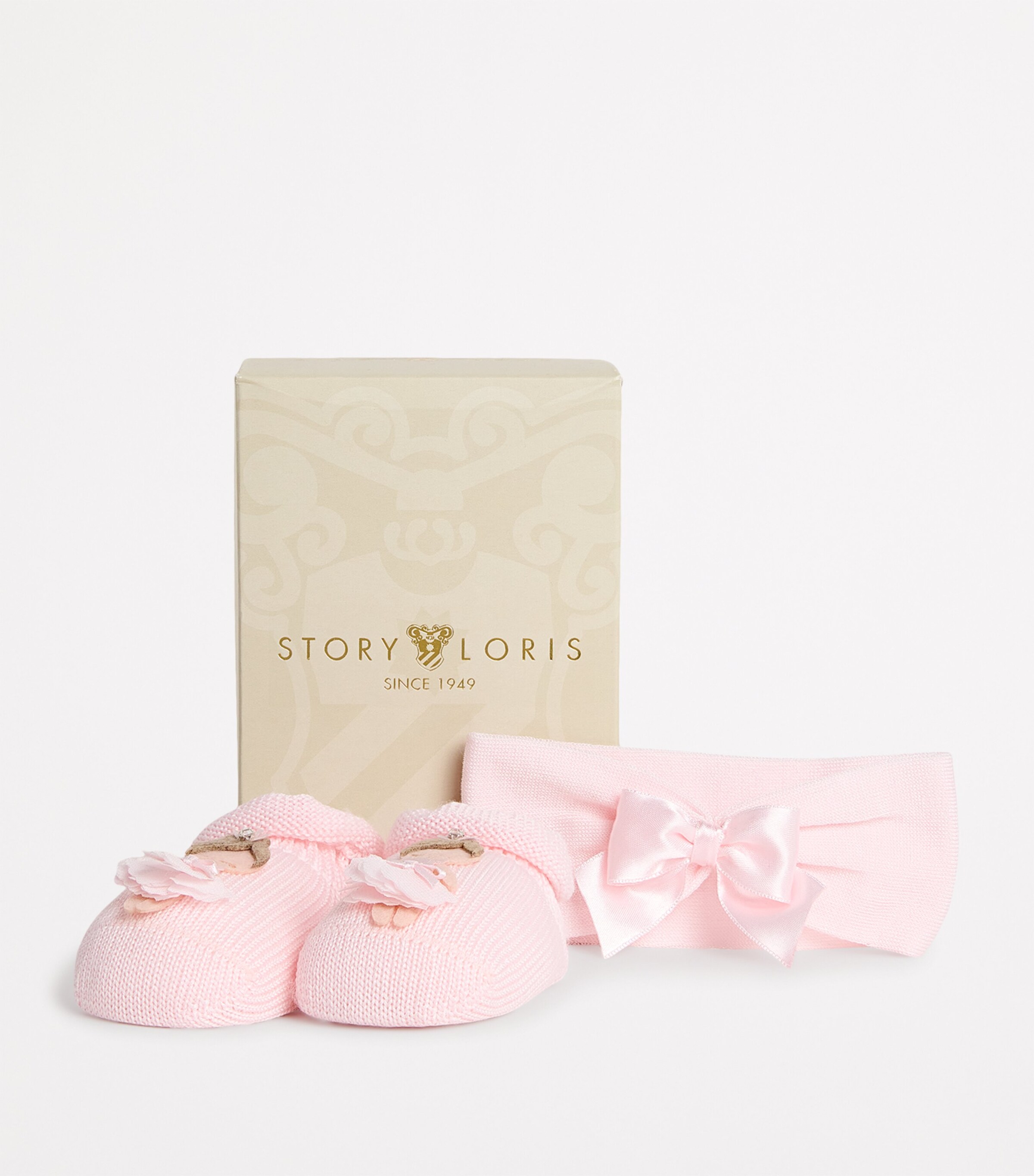 Story Loris Cotton Boots and Hairband Gift Set (3-9 Months) Ypv Baby Pink Image 2