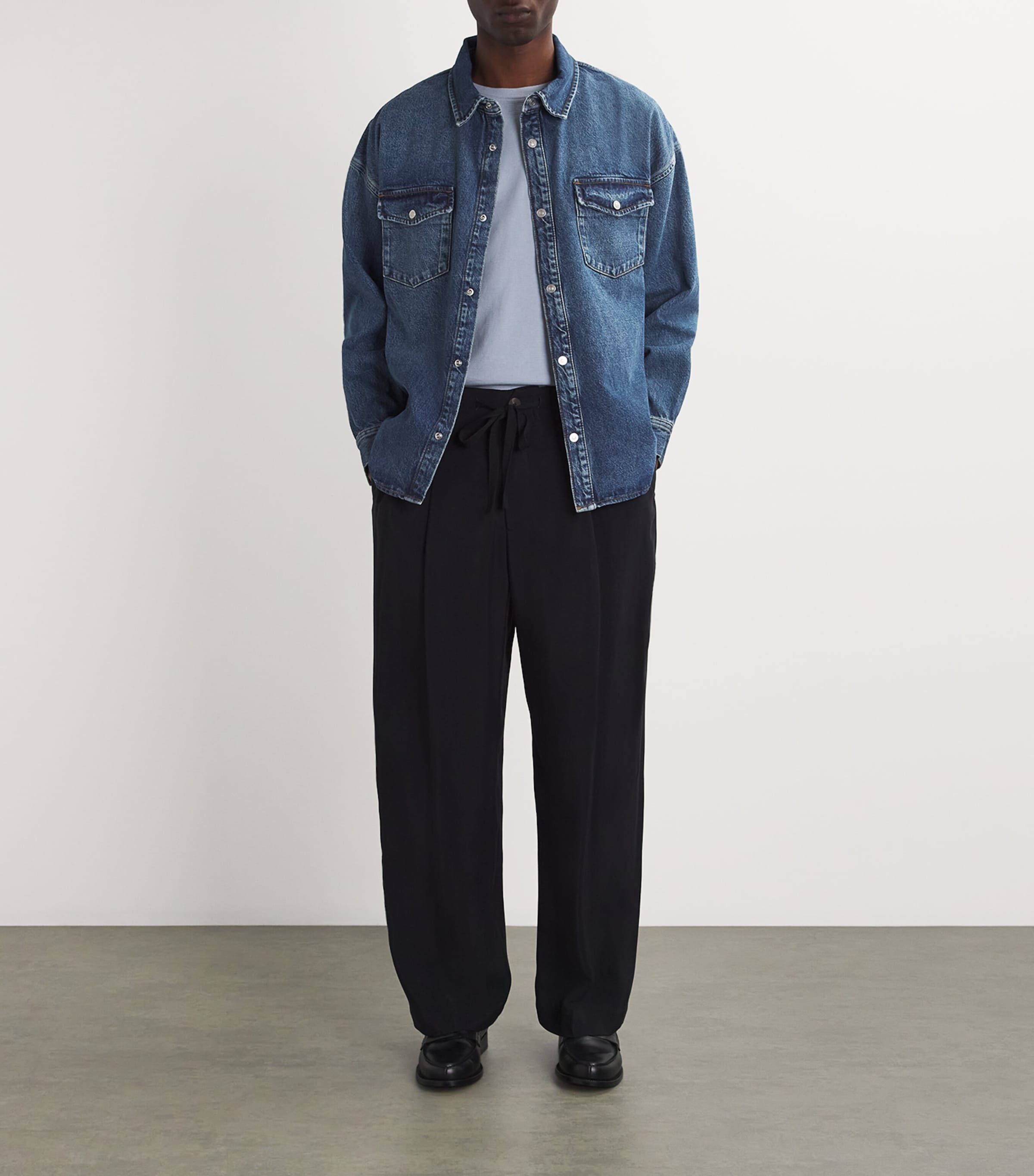 FRAME Mens Denim Overshirt Briset Image 2