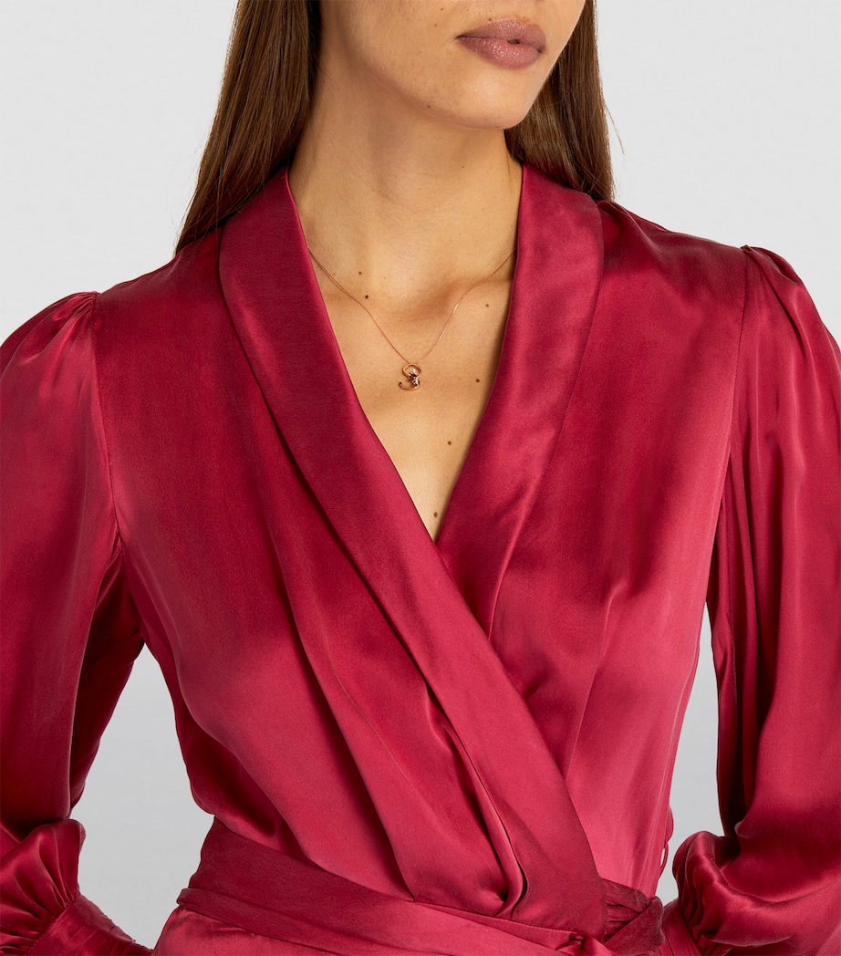 Rose Gold, Diamond and Garnet Letter ‘S’ Necklace RED Image 3