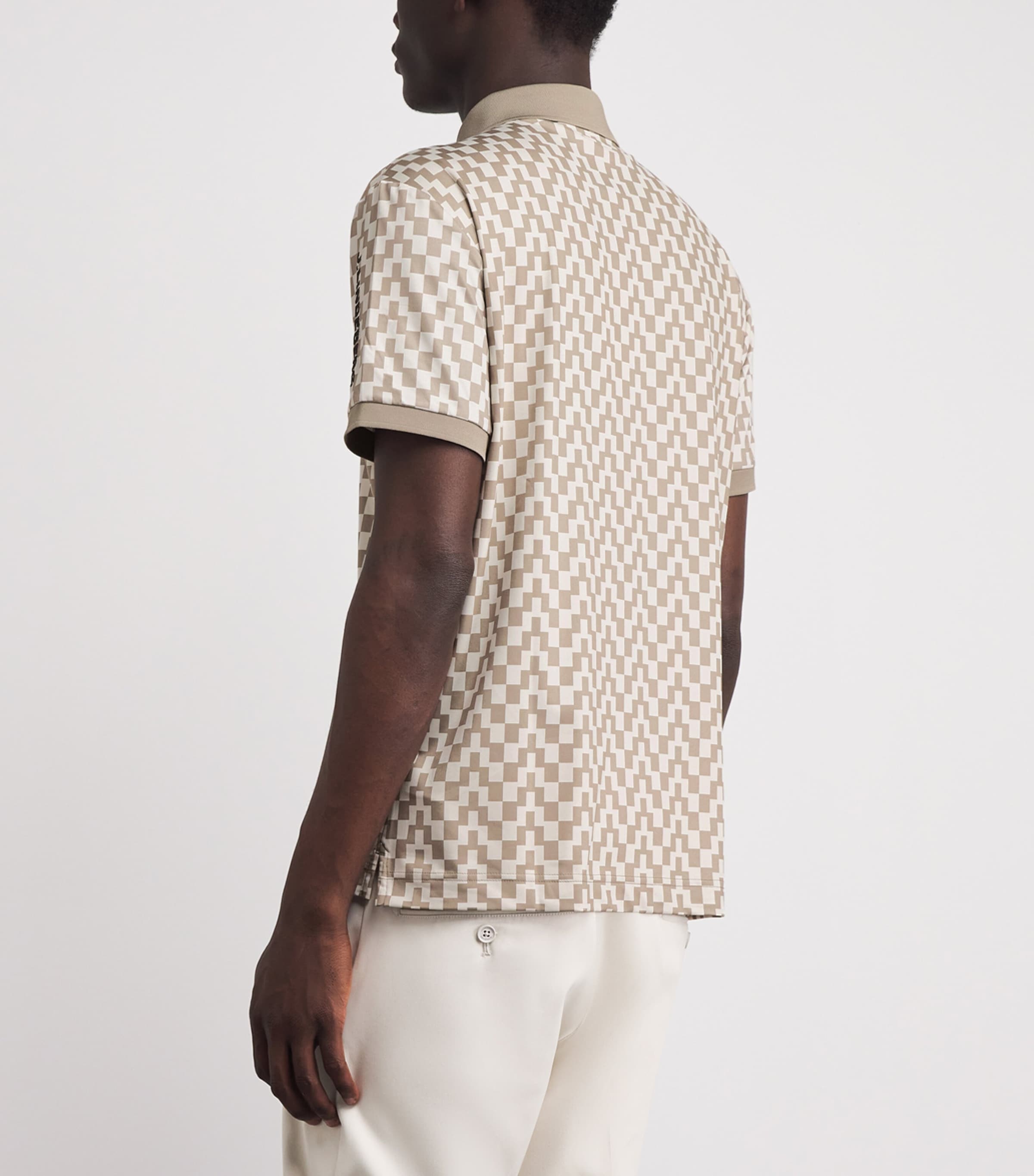 J Lindeberg Mens Tour Tech Print Polo Shirt Bridge Stack Image 5