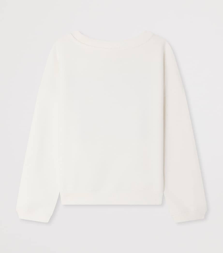 Bonpoint Cotton Embroidered Cherry Sweatshirt (10-14 Years) Upb Blanc Lait Image 2