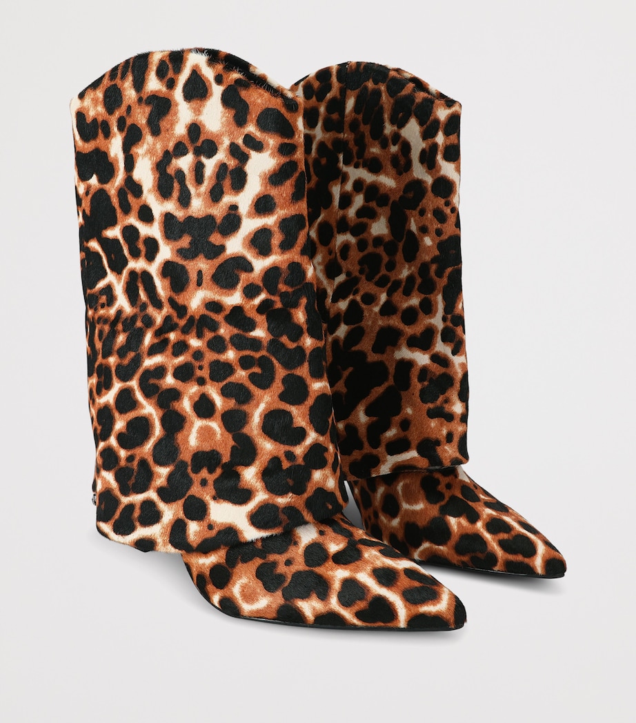 Kurt Geiger London Calf Hair Candy Gaiter Boots Camel/oth Image 2