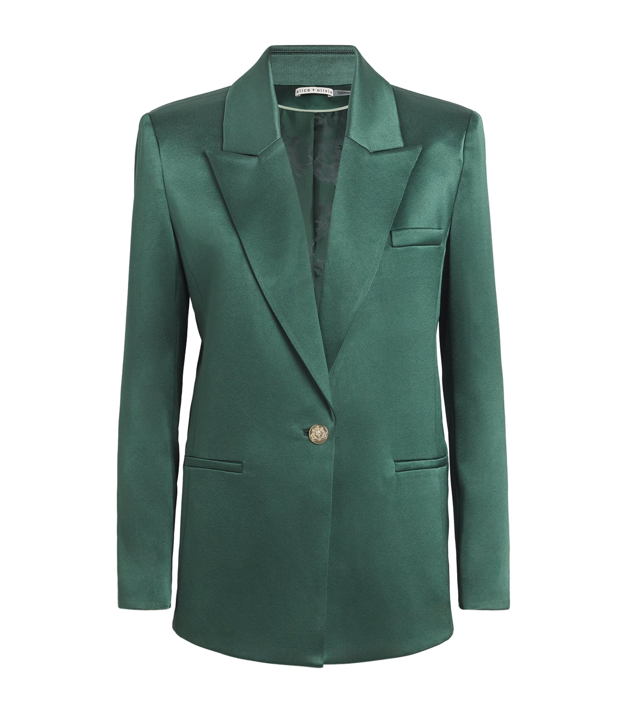 Alice And Olivia Satin Silas Blazer In Animal Print