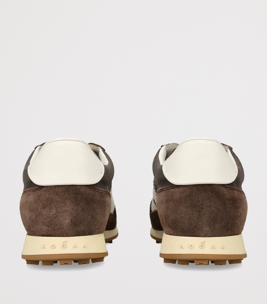 Hogan Suede-Mesh Athletic Sneakers Dark Brown Image 4