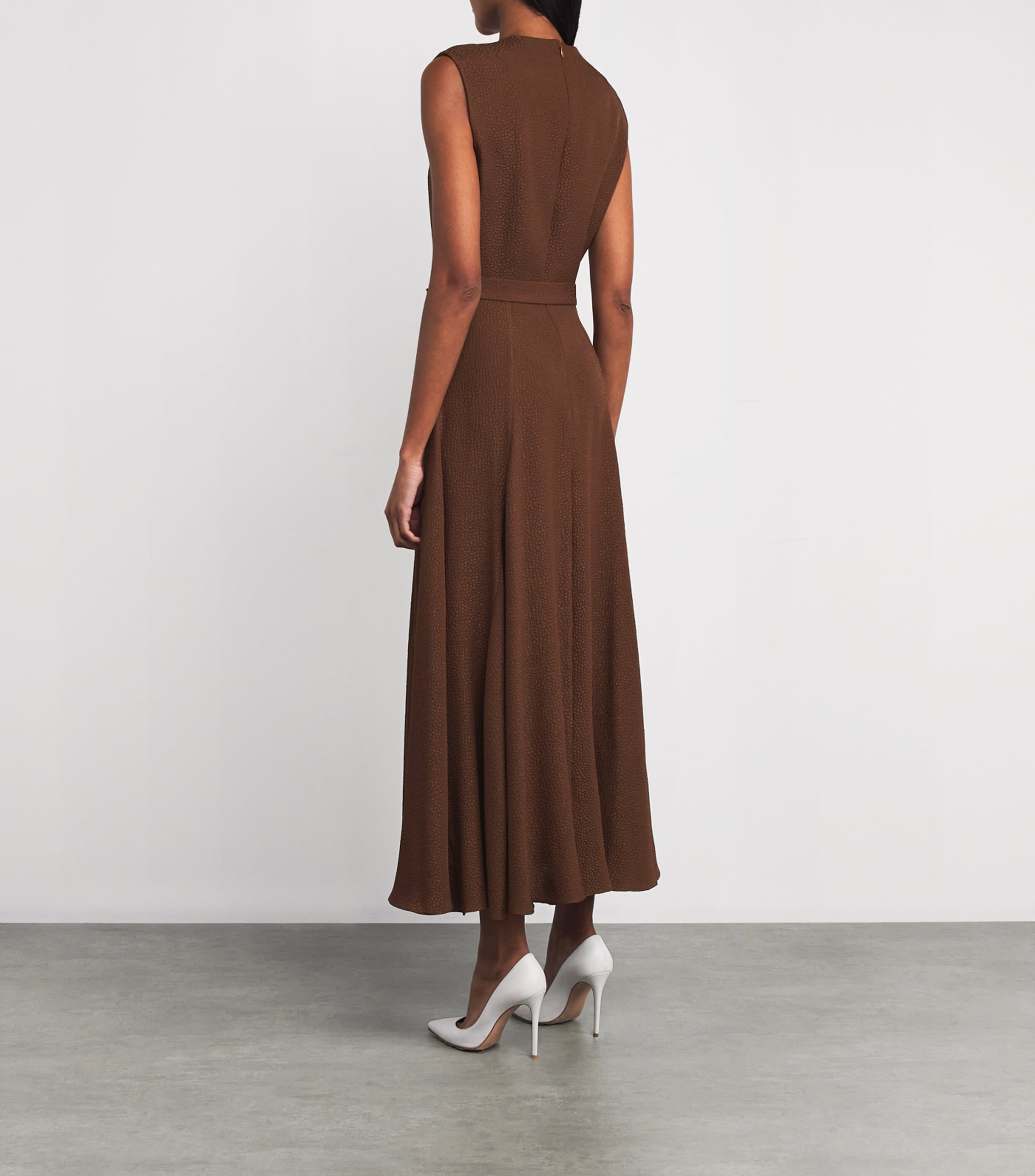 Edeline Lee Womens Textured Jete Midi Dress Brw Image 3