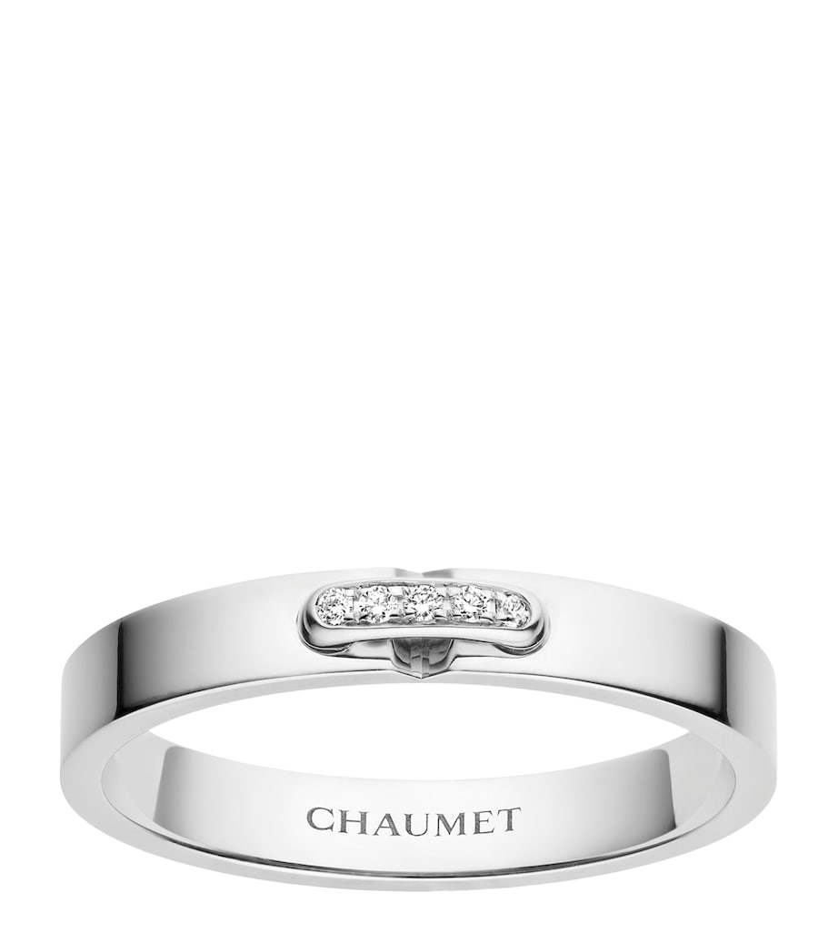 Platinum and Diamond Liens Évidence Wedding Ring PLATINUM Image 1