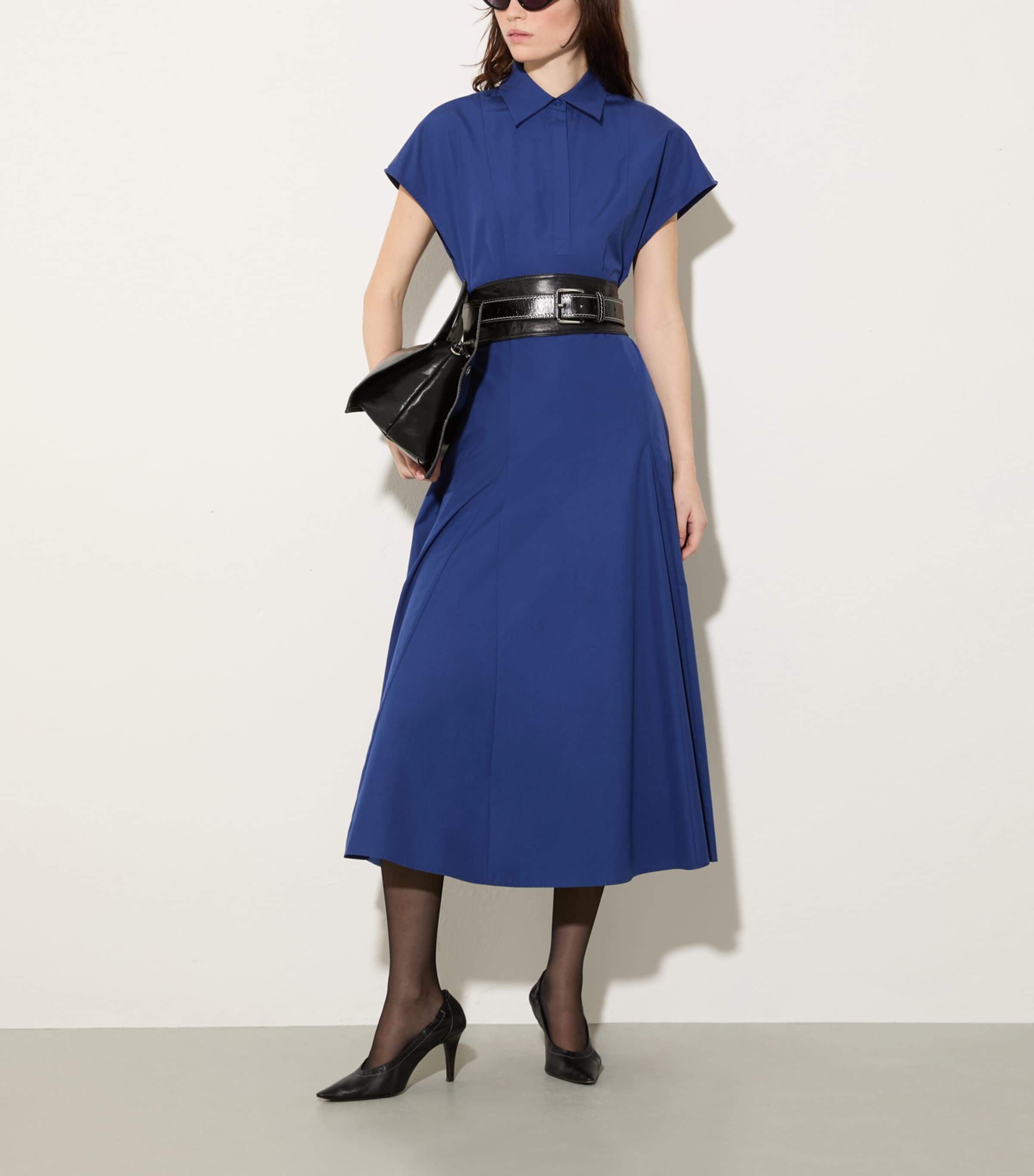 MAX&Co. Womens Cotton Shirt Midi Dress Navy Image 4