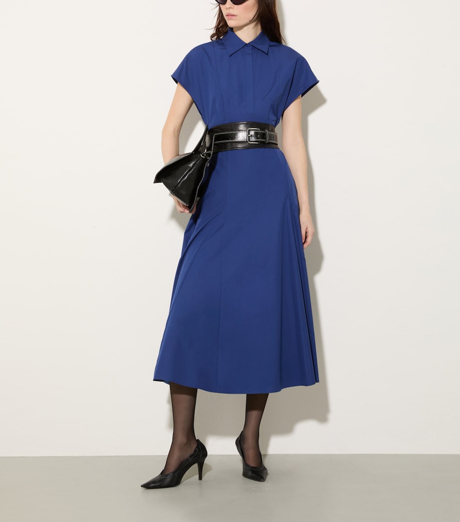MAX&Co. Womens Cotton Shirt Midi Dress Navy Image 4