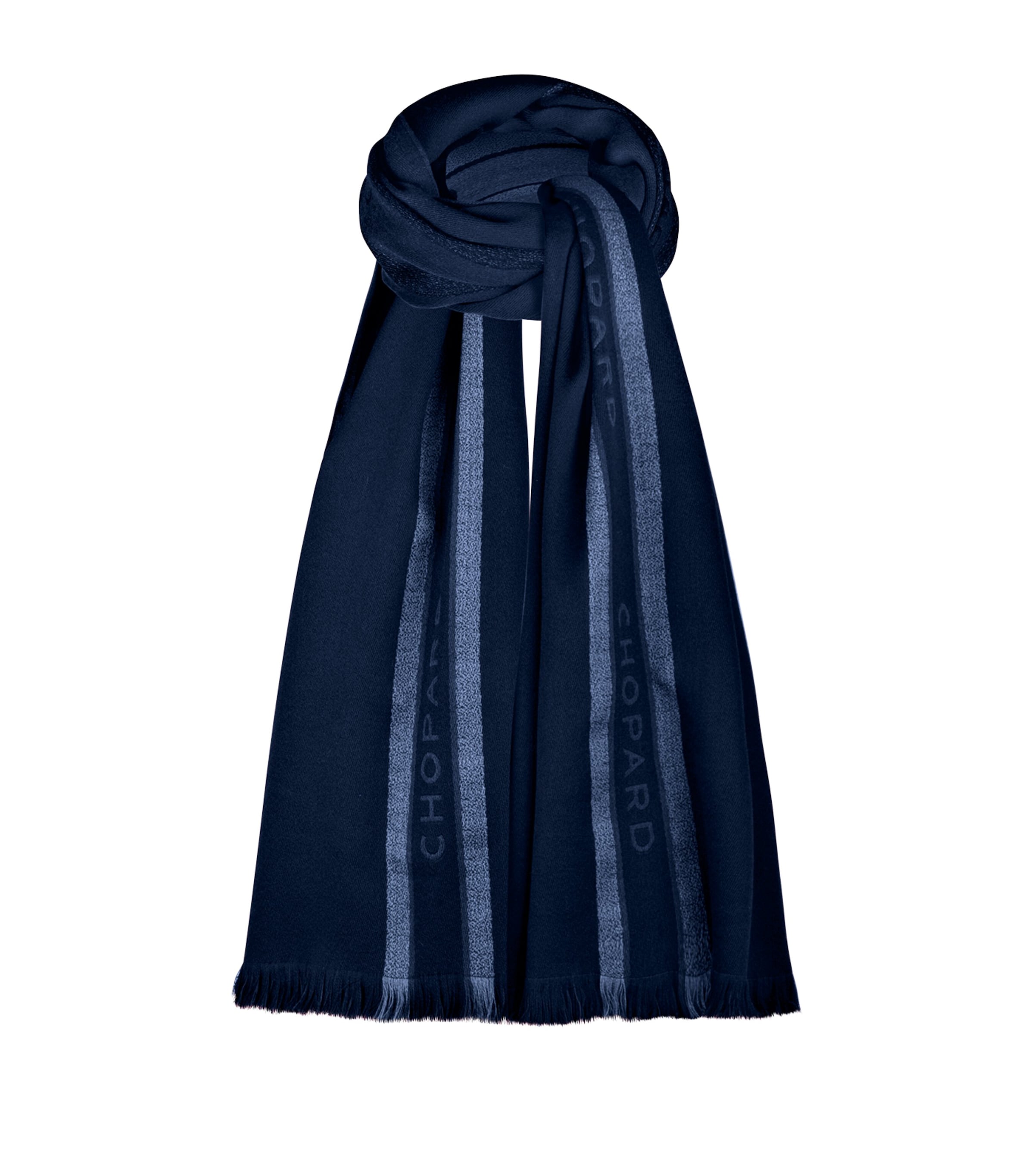 Chopard Wool-Silk Classic Scarf Navy Blue Image 2