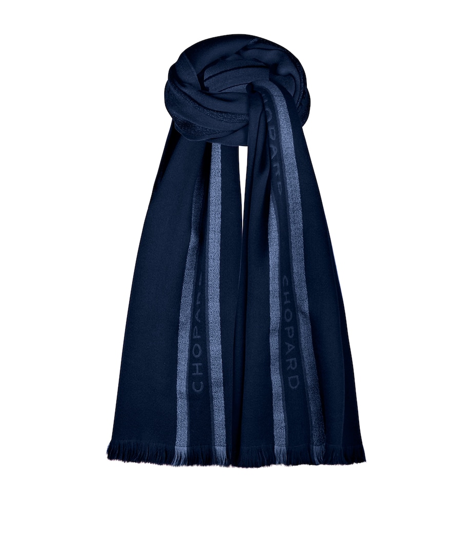 Chopard Wool-Silk Classic Scarf Navy Blue Image 2