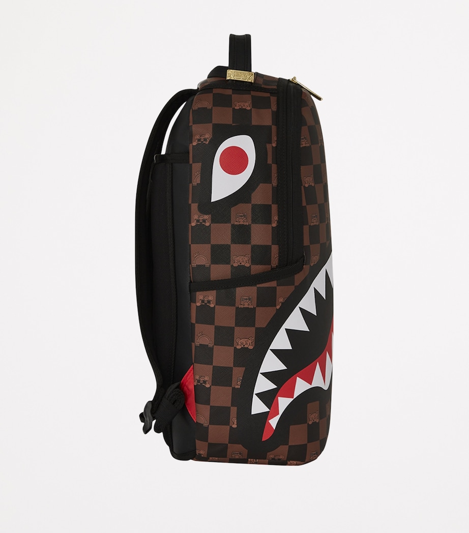 Peeking Character Check Backpack BROWN Image 3