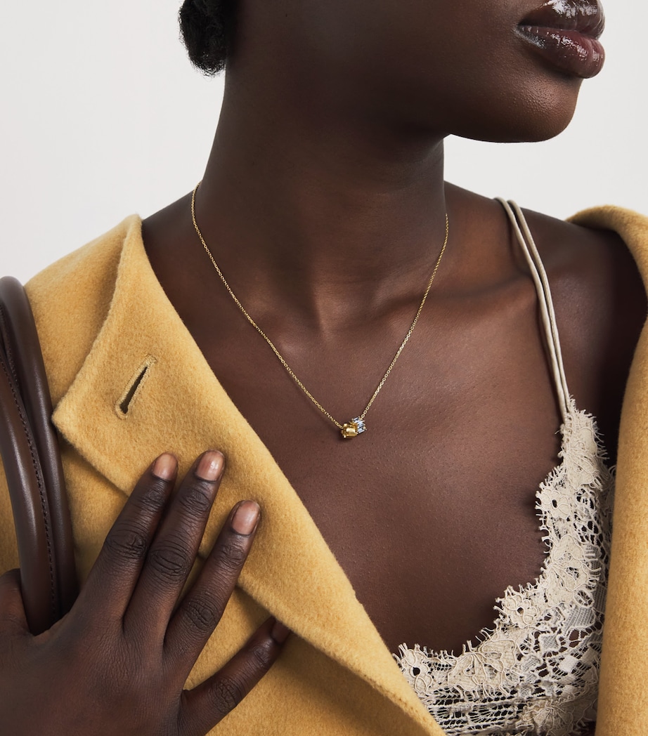 Yellow Gold and Sapphire Infinite Pendant Necklace 18K YG/LB Image 2