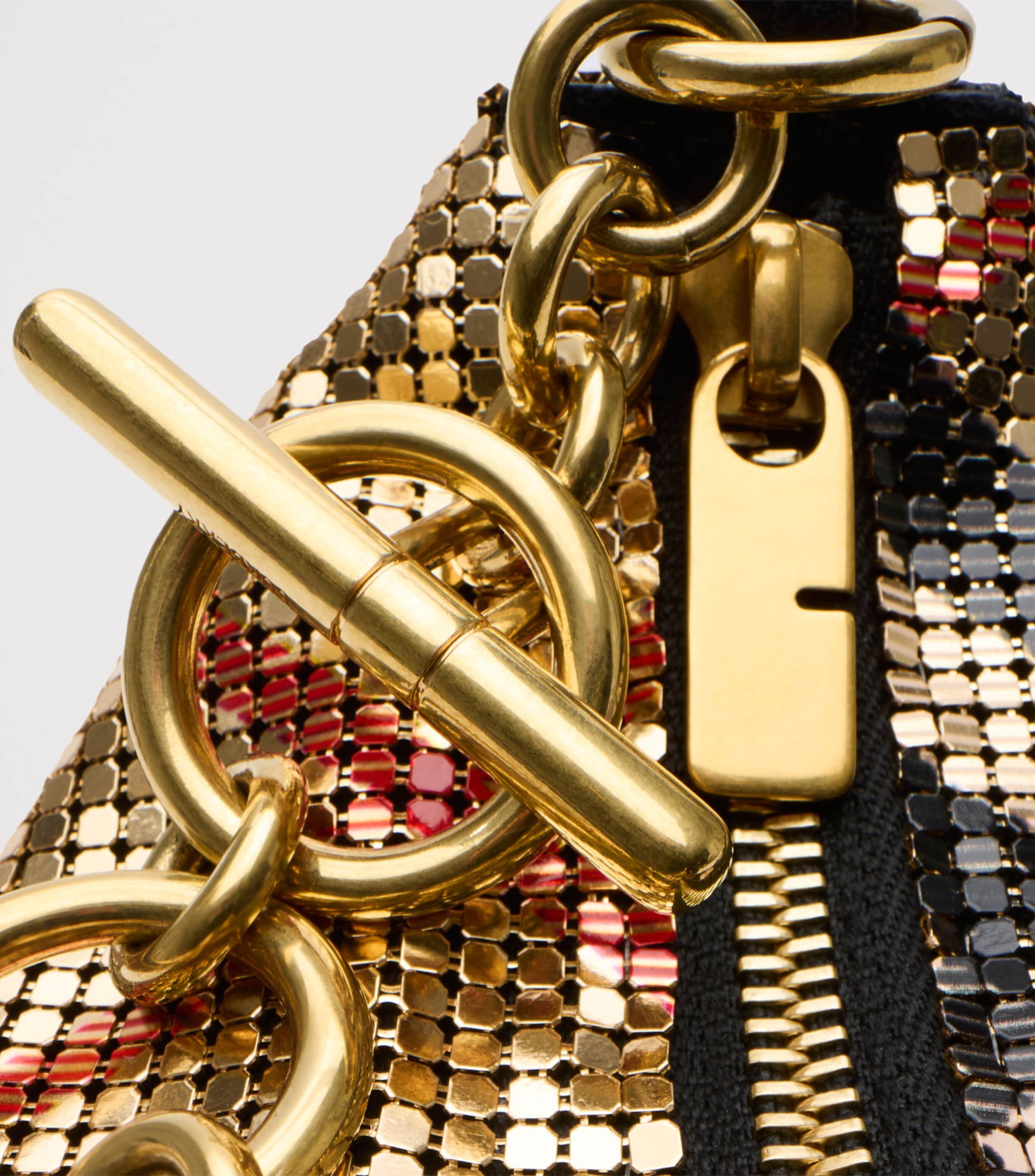 Check Chainmail Shoulder Bag SAND Image 6