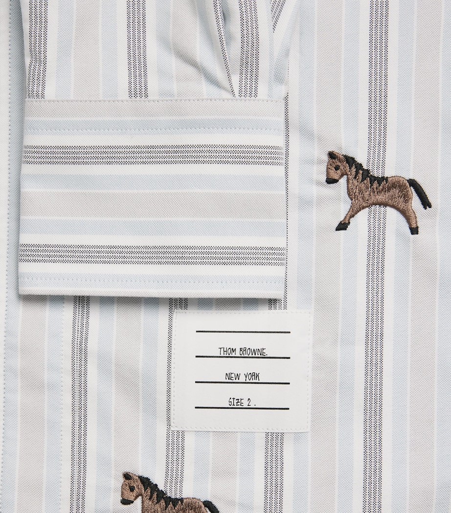 Cotton Embroidered Oxford Shirt MEDIUM BLUE Image 5