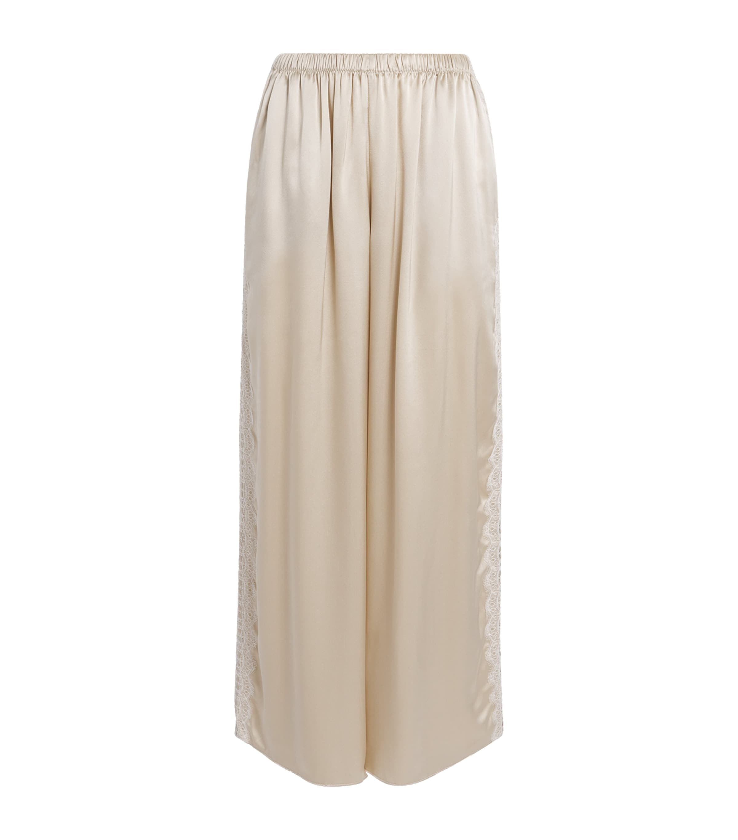 TORLOWEI Womens Silk Patsy Pyjama Trousers Oyster/white Image 1