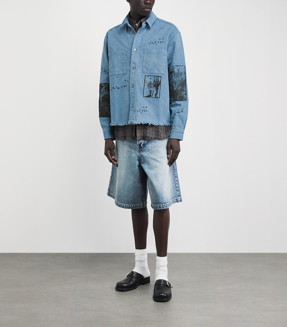 DOMREBEL Mens Denim Unskilled Worker Overshirt Denim Image 2