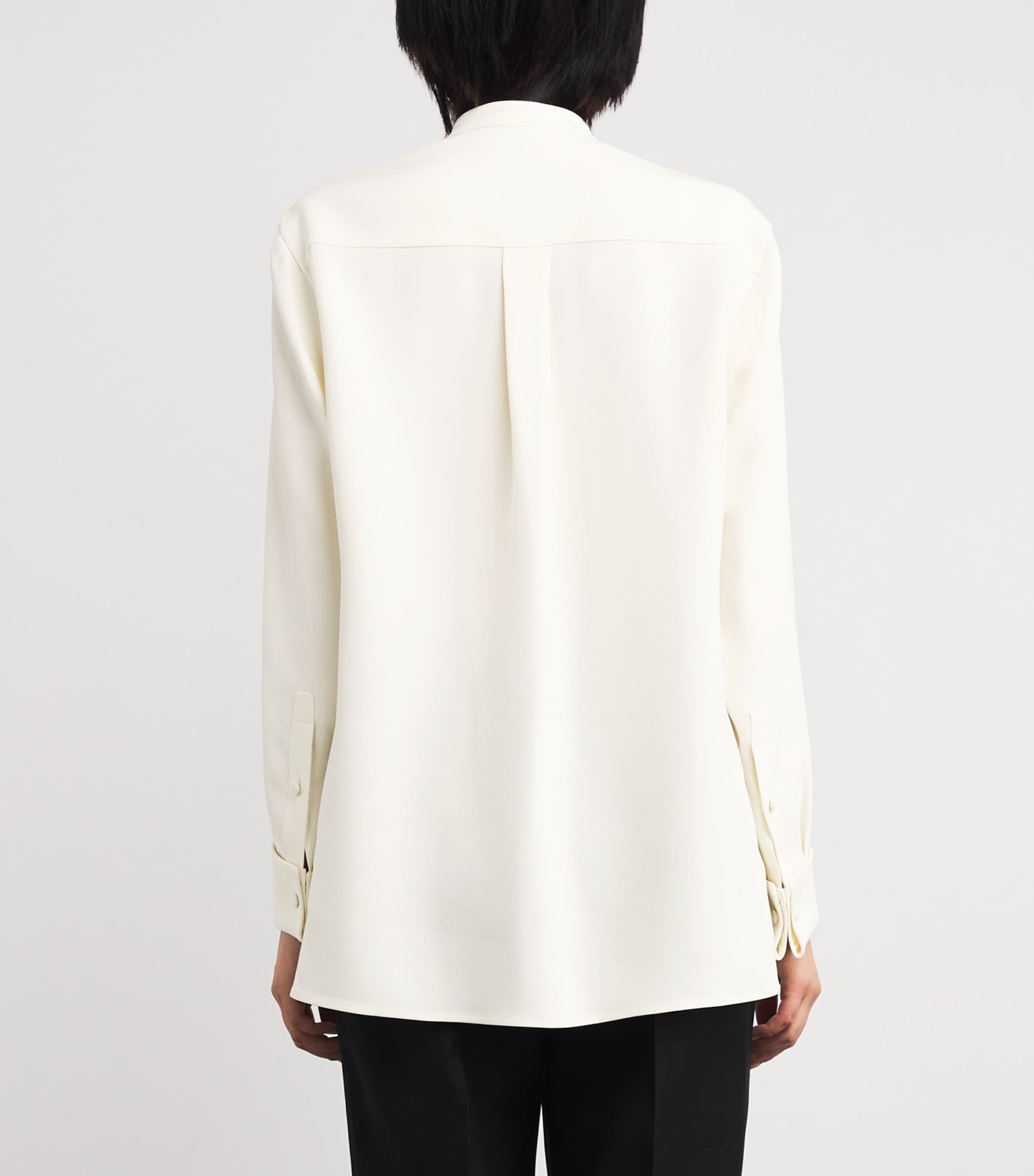 Silk Plastron-Detail Shirt 9000 Image 4