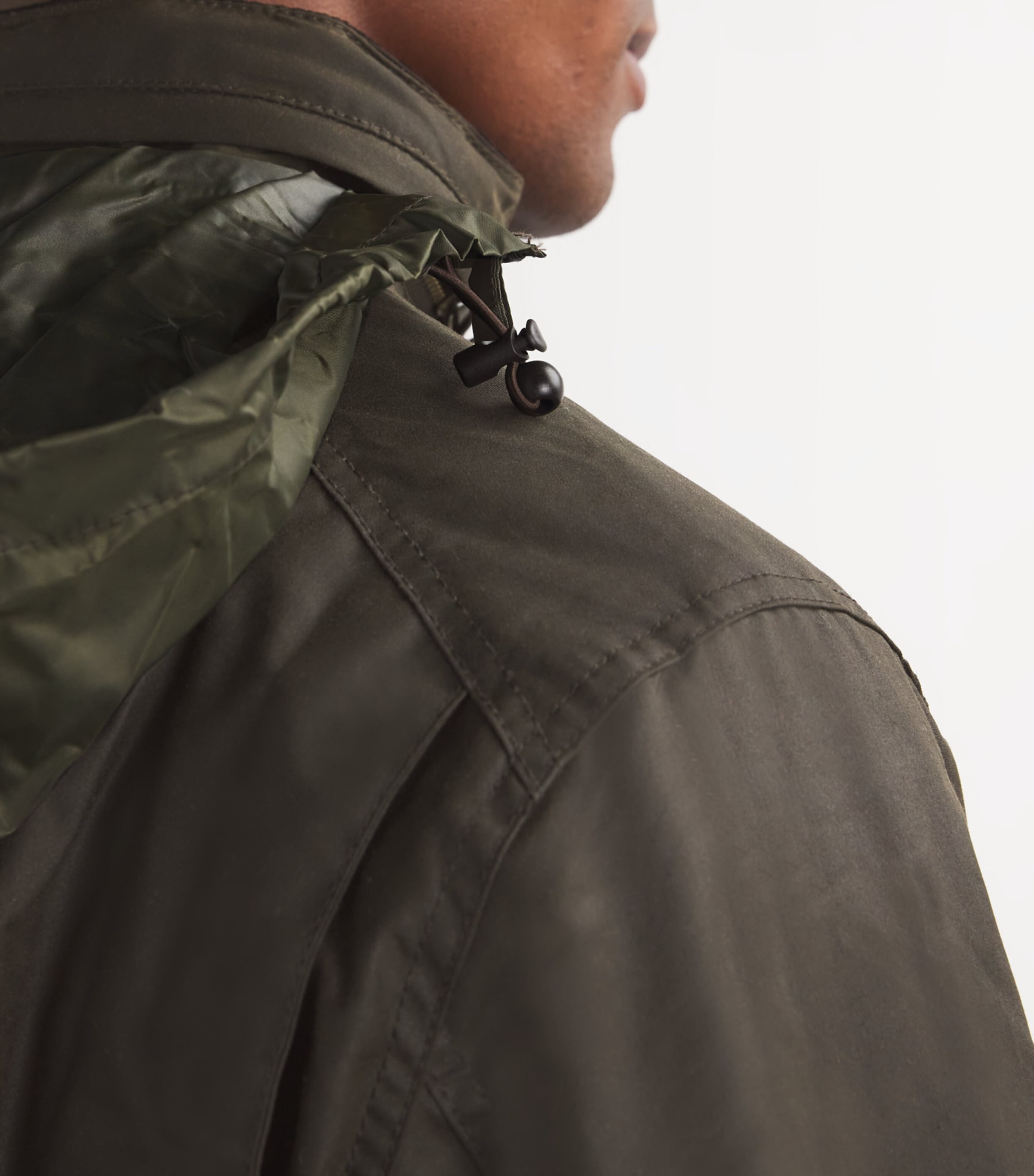 Barbour Mens Waxed Sapper Jacket Olive Image 6