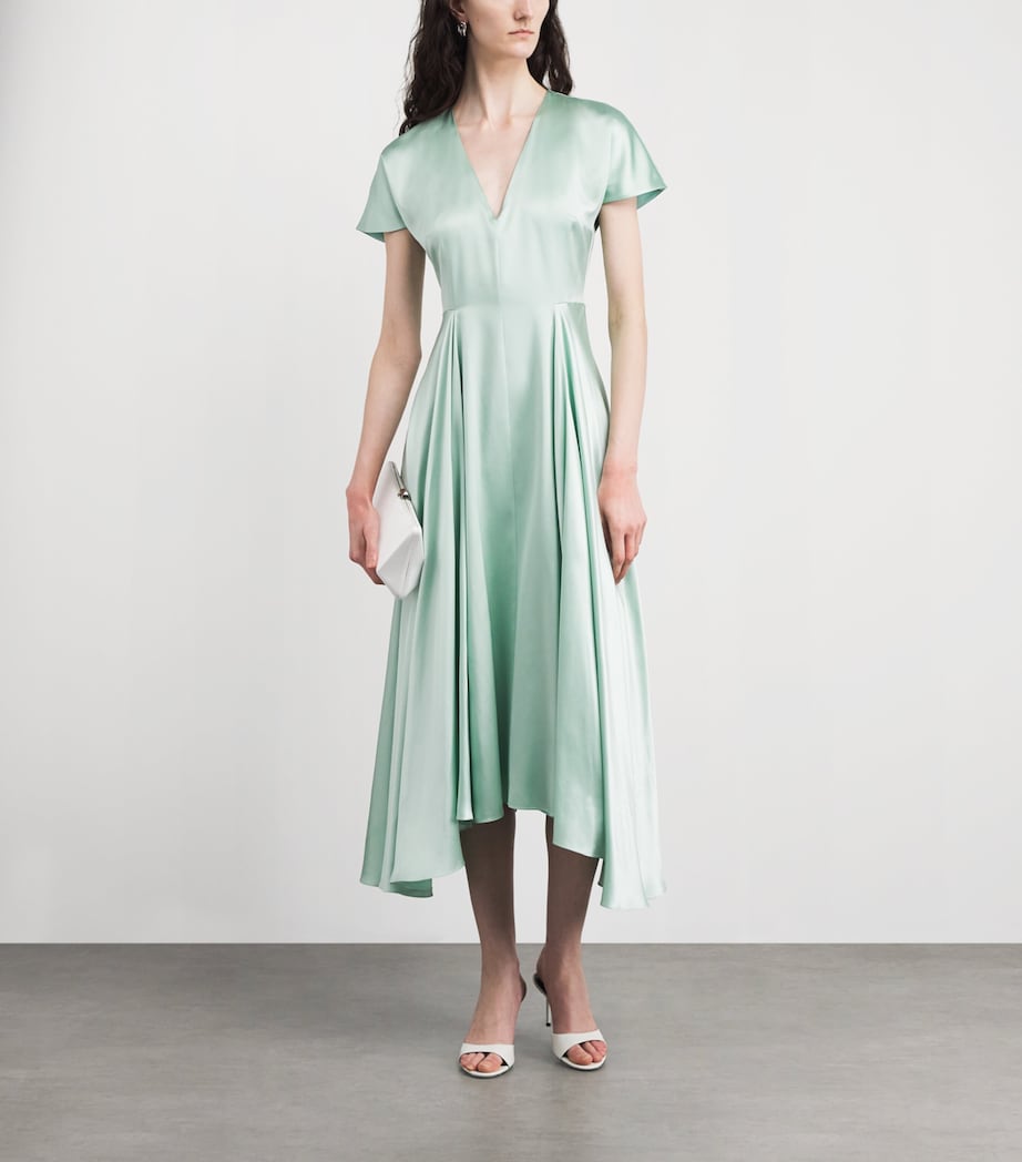 Roksanda Womens Silk Satin Noma Midi Dress Opaline Image 2