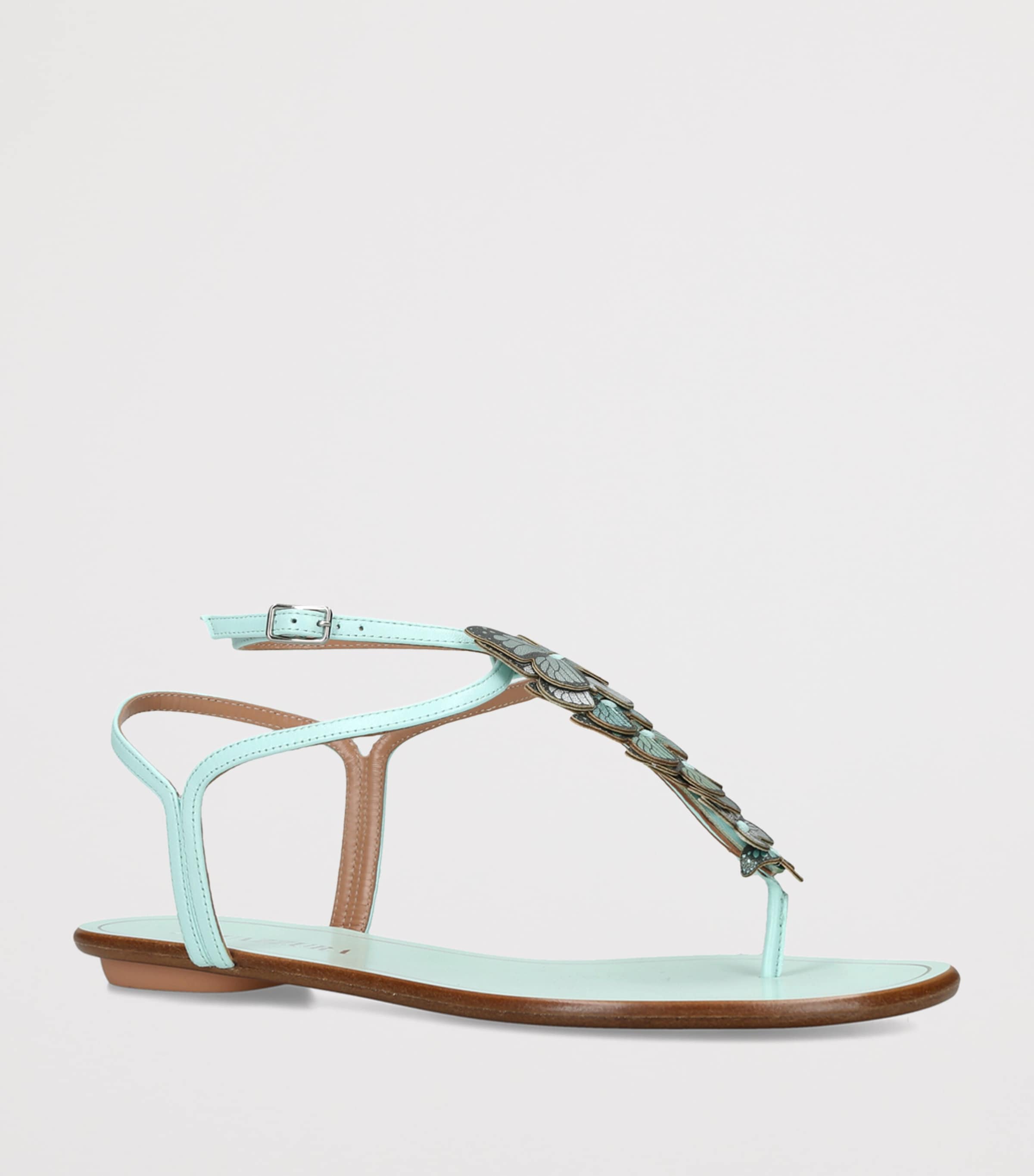 Aquazzura Papillon Flat Sandals Pale Blue Image 2