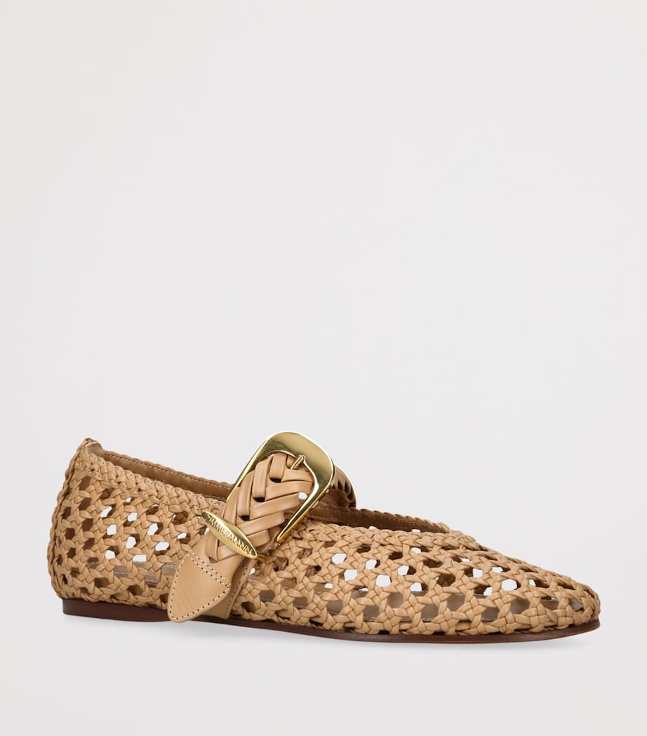 Calf Leather Helix Ballet Flats TAUPE Image 3