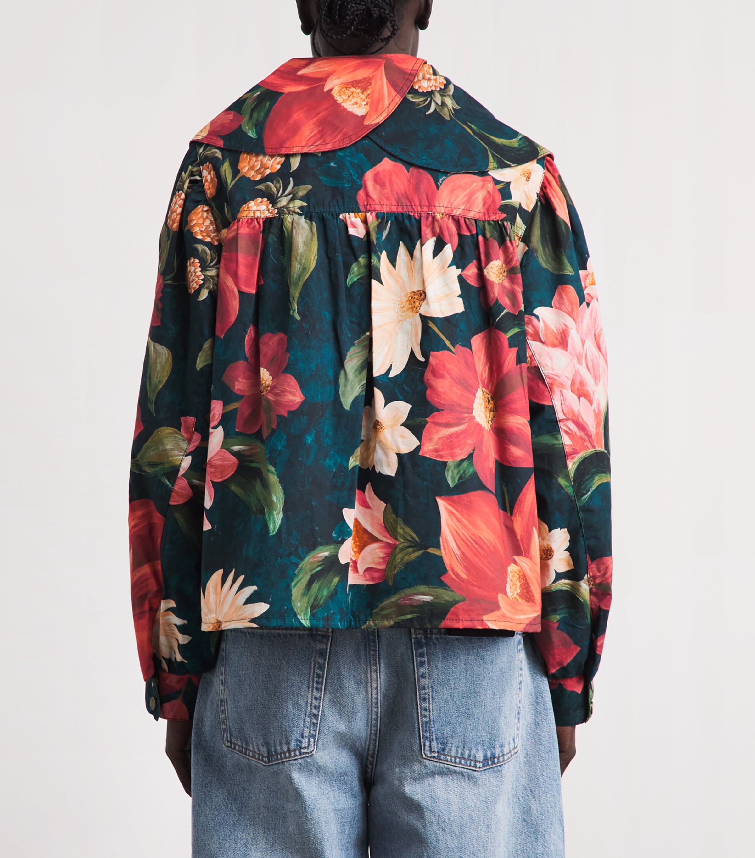 Barbour Womens x Farm Rio Cotton Floral Jacket Navy Wildflower/flow Image 5