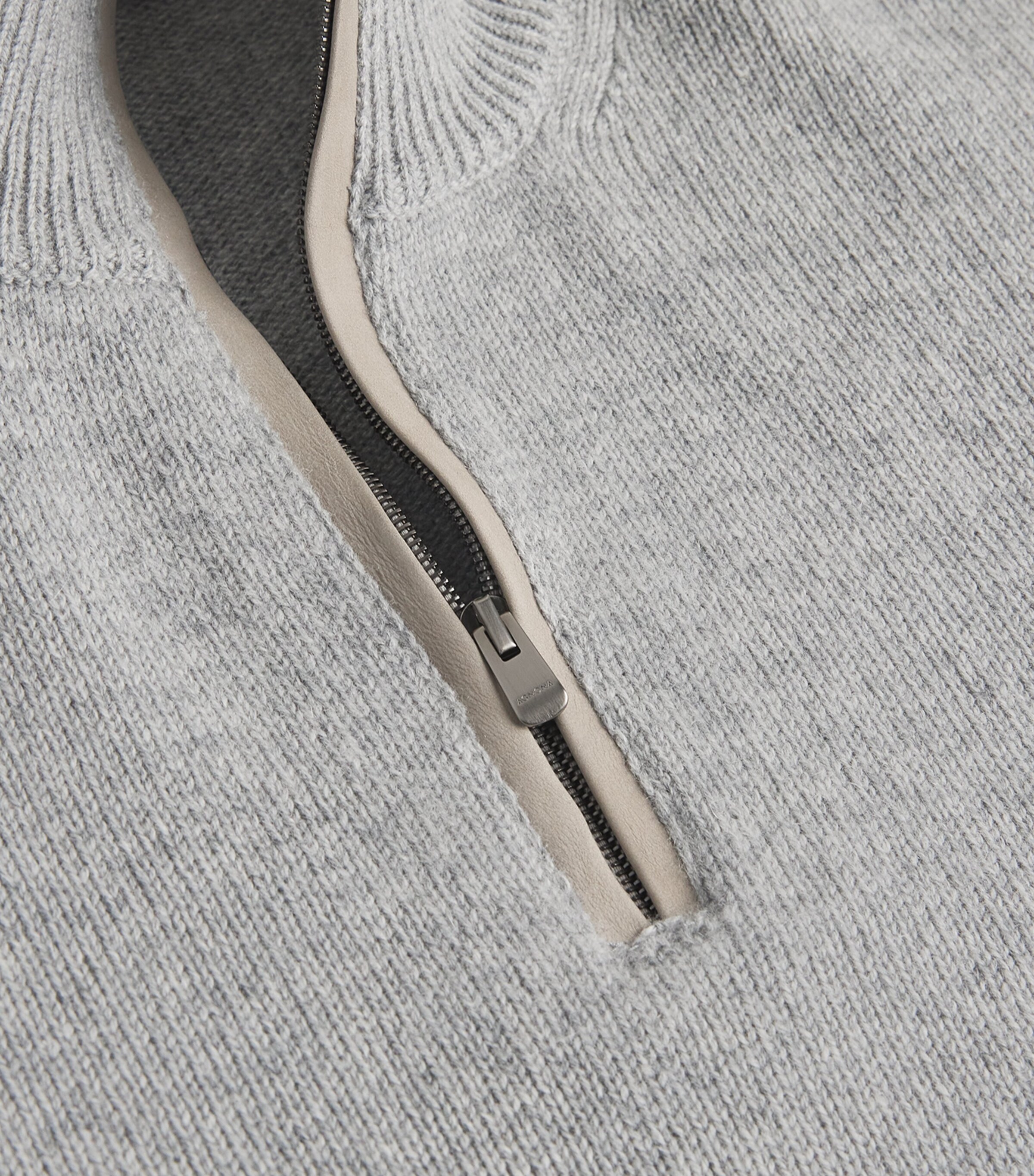 Agnona Mens Cashmere Quarter-Zip Sweater Grey Granite Image 5