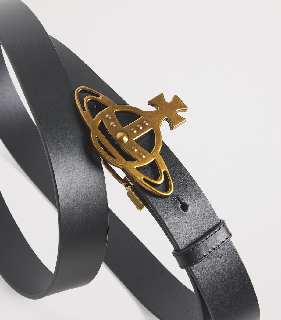 Vivienne Westwood Leather Orb Buckle Belt Black Image 6